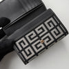 ジバンシィ ヴィンテージ Gロゴ キャンバス / レザー 二つ折り財布 グレー / ブラック 箱付き