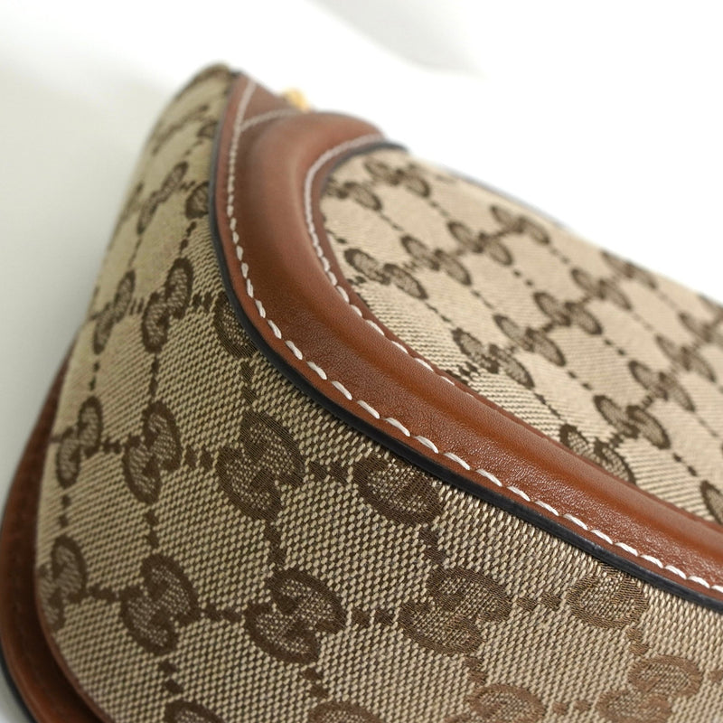 グッチ ブロンディ インターロッキングG GGキャンバス レザー 2way ハンドバッグ ショルダーバッグ ブラウン - NEWSED