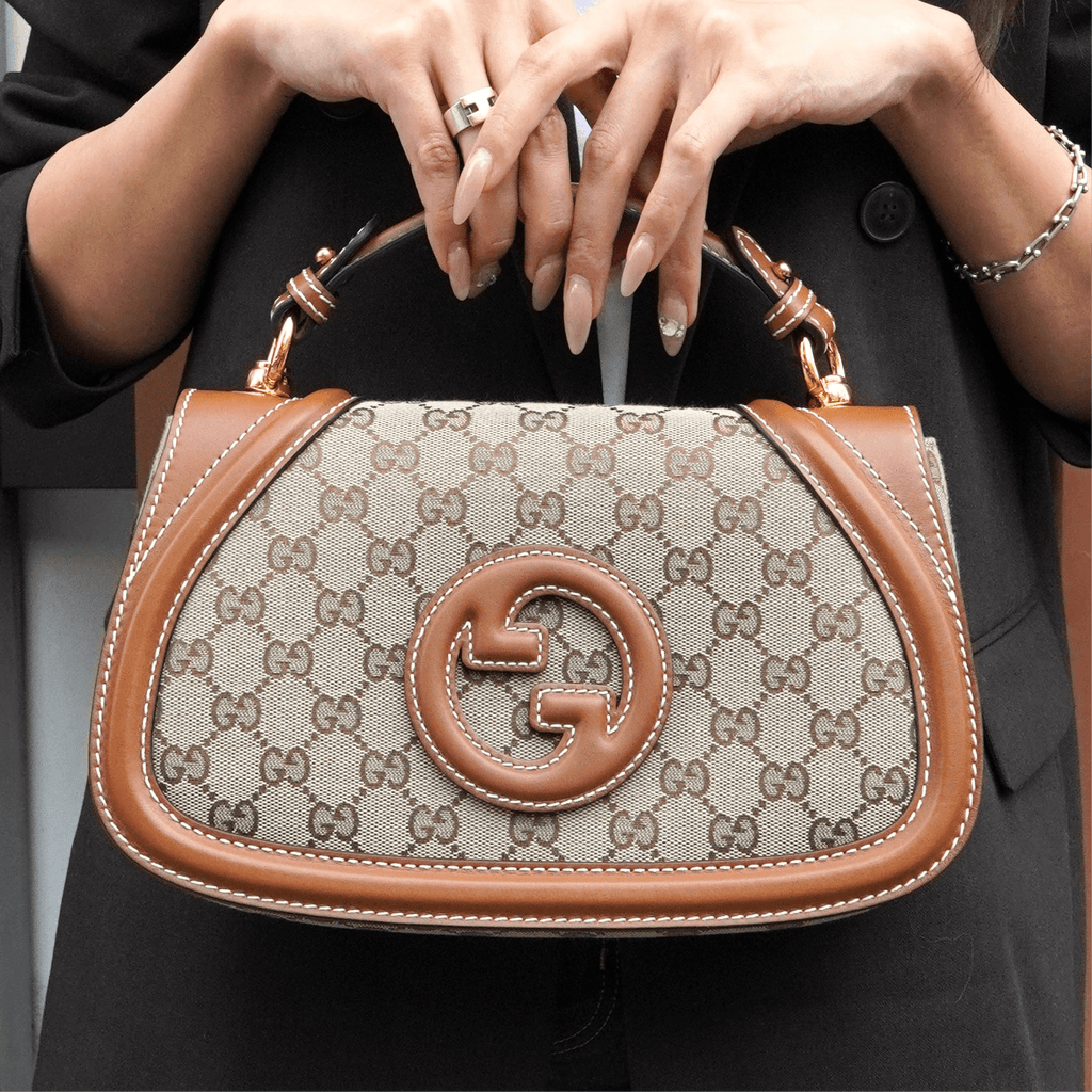 グッチ ブロンディ インターロッキングG GGキャンバス レザー 2way ハンドバッグ ショルダーバッグ ブラウン