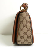 グッチ ブロンディ インターロッキングG GGキャンバス レザー 2way ハンドバッグ ショルダーバッグ ブラウン - NEWSED