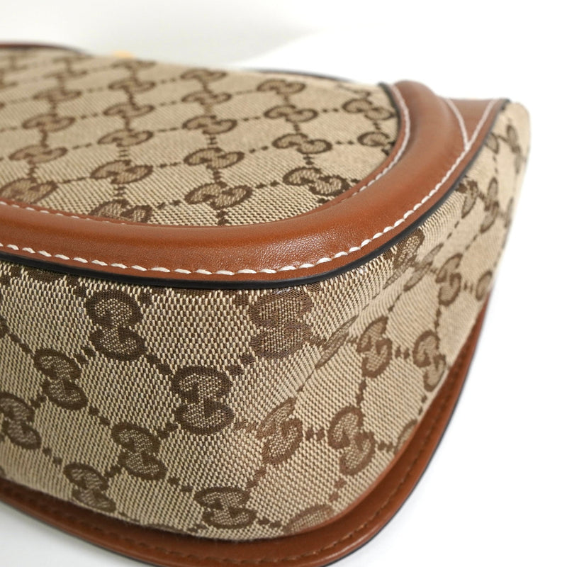 グッチ ブロンディ インターロッキングG GGキャンバス レザー 2way ハンドバッグ ショルダーバッグ ブラウン - NEWSED