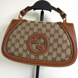 グッチ ブロンディ インターロッキングG GGキャンバス レザー 2way ハンドバッグ ショルダーバッグ ブラウン - NEWSED