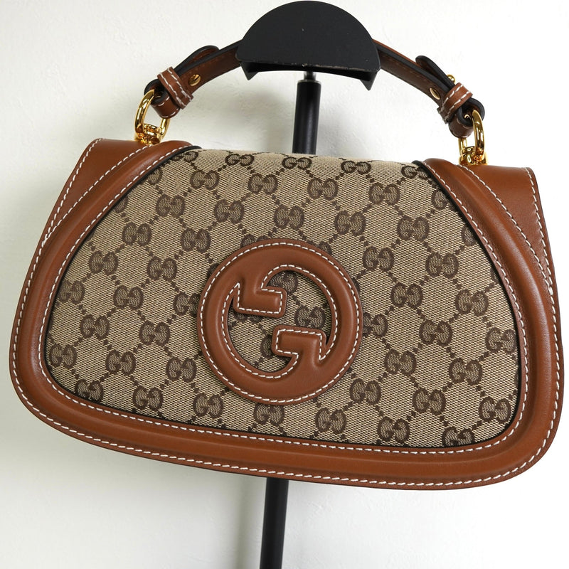 グッチ ブロンディ インターロッキングG GGキャンバス レザー 2way ハンドバッグ ショルダーバッグ ブラウン - NEWSED