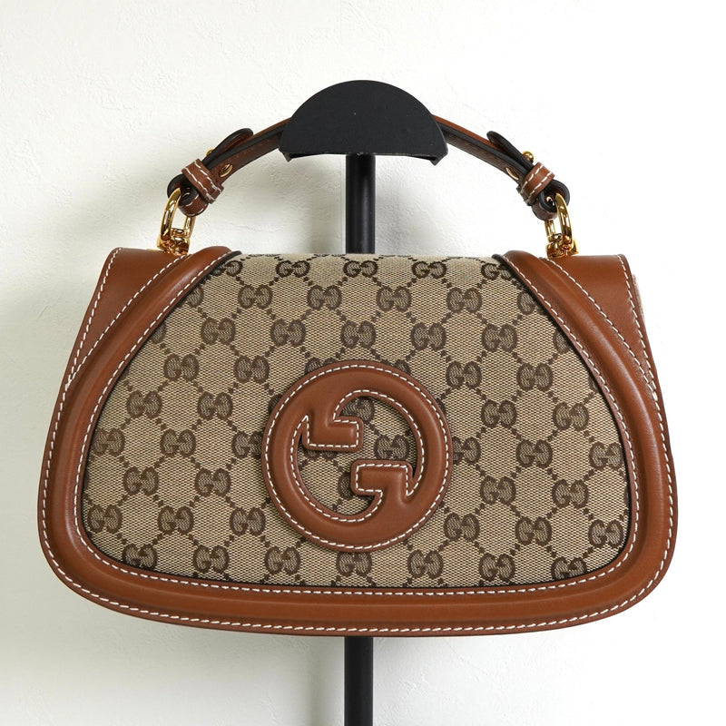 グッチ ブロンディ インターロッキングG GGキャンバス レザー 2way ハンドバッグ ショルダーバッグ ブラウン - NEWSED