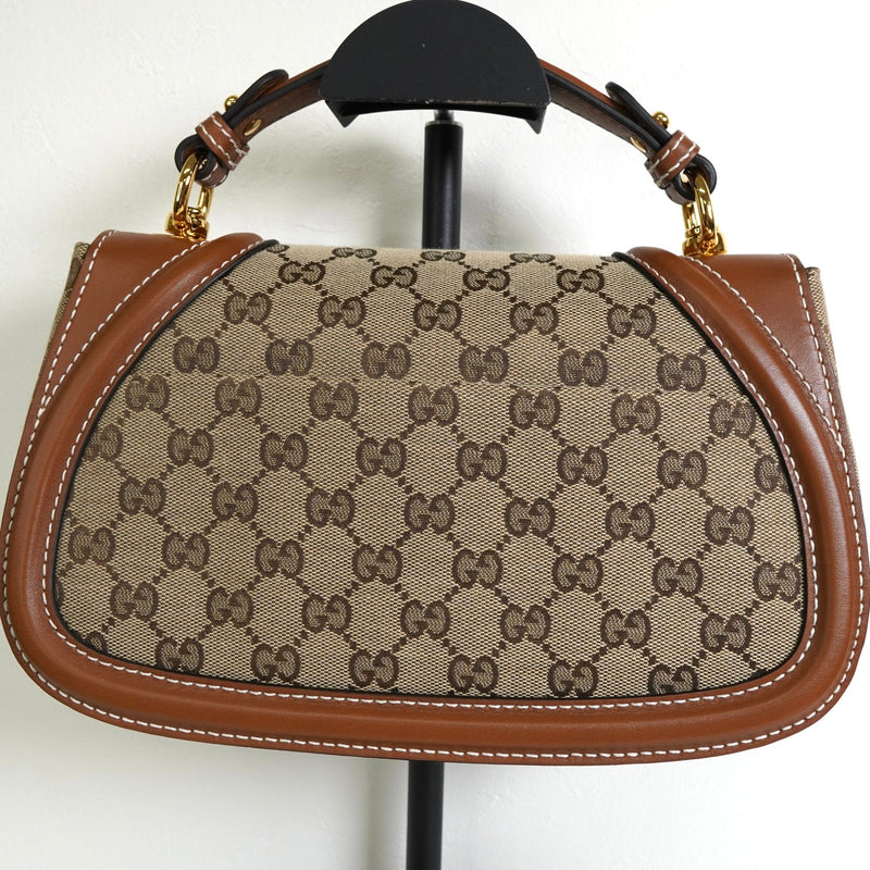 グッチ ブロンディ インターロッキングG GGキャンバス レザー 2way ハンドバッグ ショルダーバッグ ブラウン - NEWSED