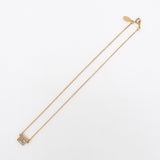 G Logo Rhinestone GP Gold Necklace - NEWSED