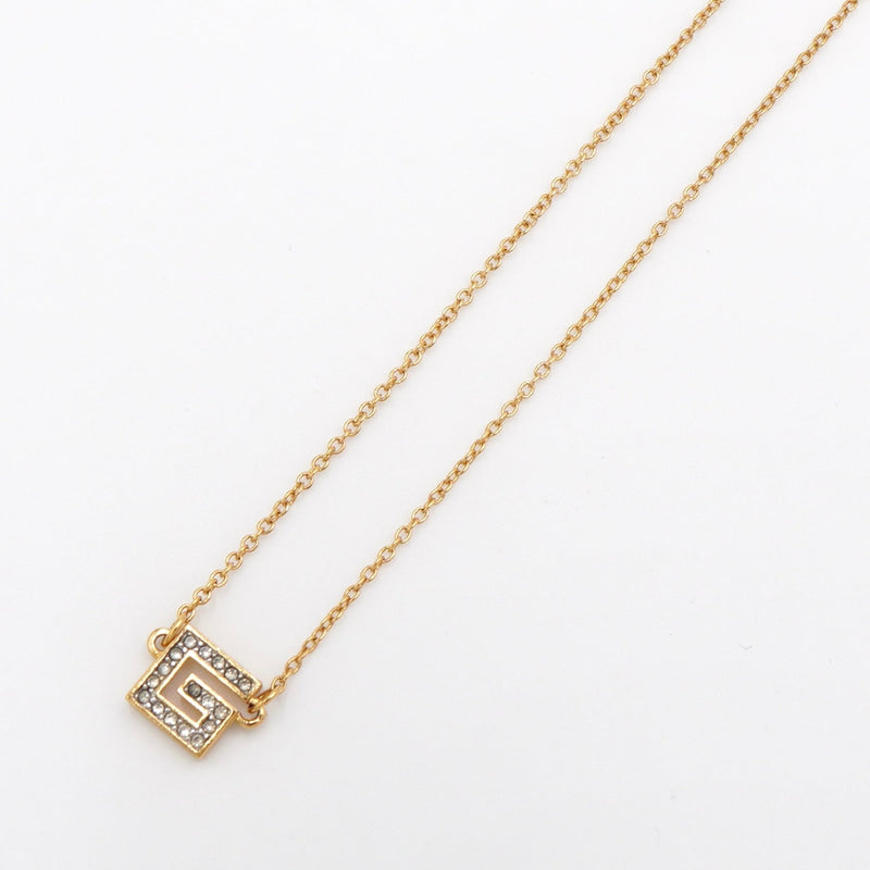 G Logo Rhinestone GP Gold Necklace - NEWSED