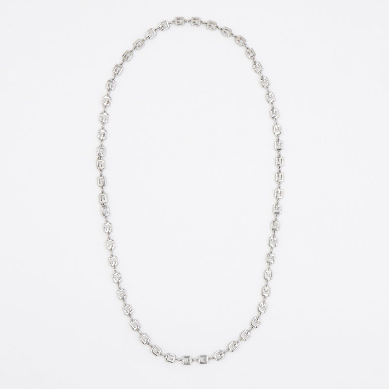 G Logo Silver Long Necklace - NEWSED