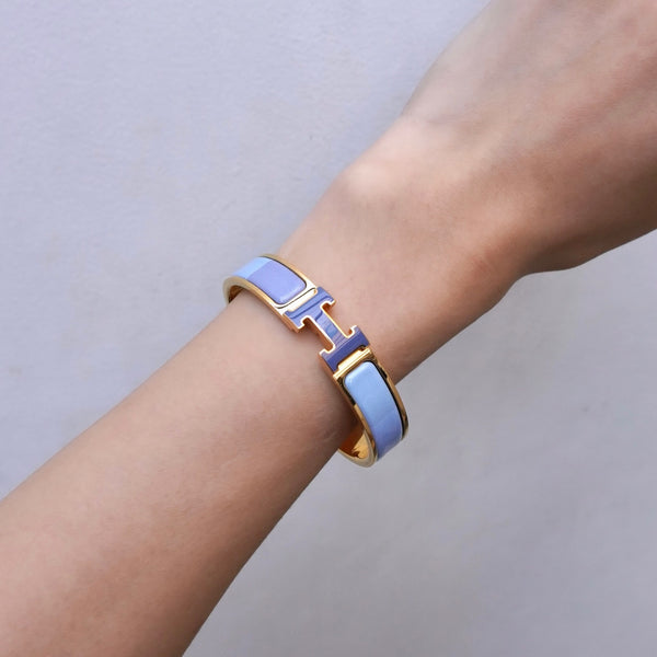 エルメス クリックH ST バングル GP / ブルー 箱付き