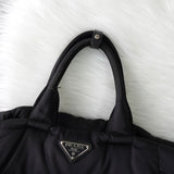 プラダ ナイロン キルティング 2way ハンドバッグ ショルダーバッグ トライアングルロゴ ブラック