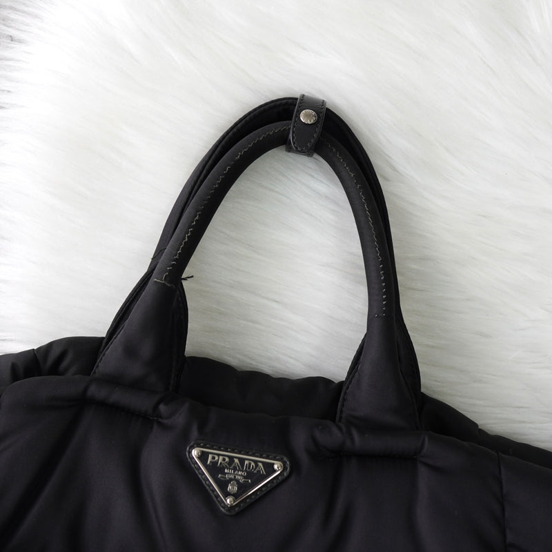 プラダ ナイロン キルティング 2way ハンドバッグ ショルダーバッグ トライアングルロゴ ブラック