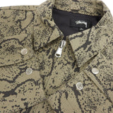 ステューシー Gabardine Garage Jacket Snake ロゴ刺繍 ZIP ジャケット ベージュ XL メンズ - NEWSED