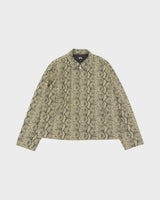 ステューシー Gabardine Garage Jacket Snake ロゴ刺繍 ZIP ジャケット ベージュ XL メンズ - NEWSED