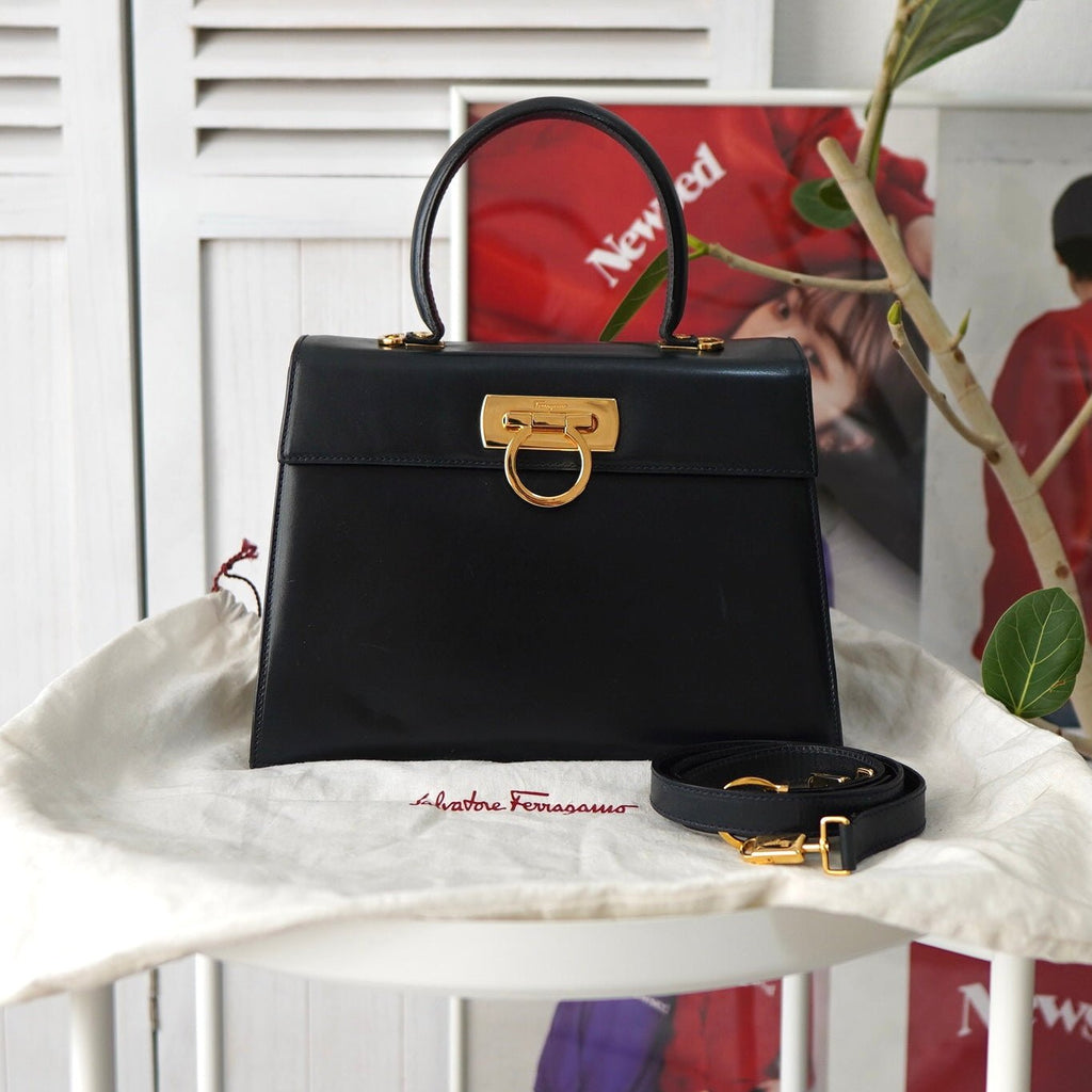 Gancini Calf Leather 2way Hand Bag / Shoulder Bag