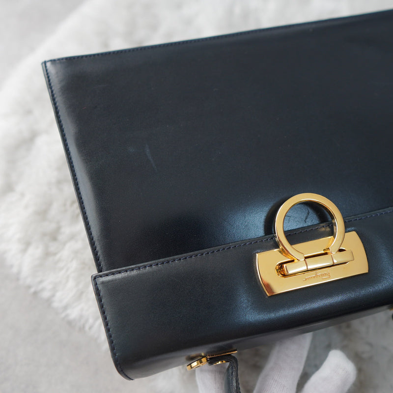 Gancini Calf Leather 2way Hand Bag / Shoulder Bag - NEWSED
