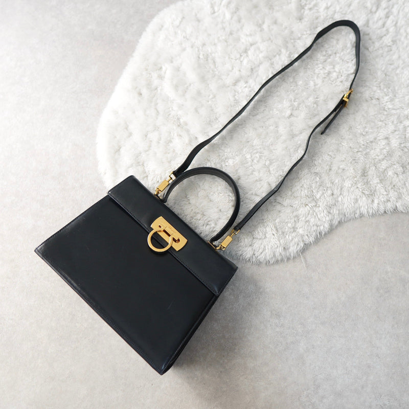 Gancini Calf Leather 2way Hand Bag / Shoulder Bag - NEWSED