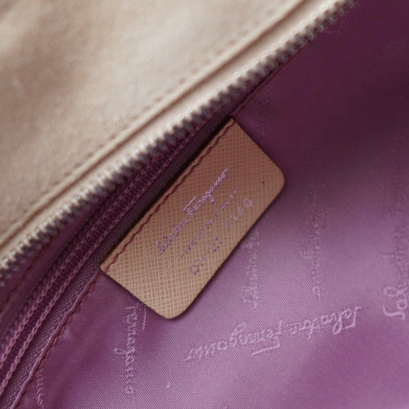 Gancini Suede Leather Hand Bag - NEWSED