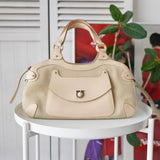 Gancini Suede Leather Hand Bag - NEWSED