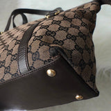 グッチ GGキャンバス トートバッグ ハンドバッグ ブラウン - NEWSED