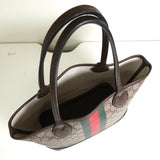 グッチ シェリー GGスプリーム レザー トートバッグ ブラウン - NEWSED