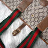 グッチ シェリーライン GGプラス / レザー トートバッグ ブラウン - NEWSED