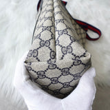 オールド グッチ シェリーライン GGスプリーム トートバッグ ホワイト / ネイビー - NEWSED