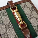 グッチ シェリーライン ニュージャッキー GGスプリーム 二つ折り財布 ベージュ - NEWSED