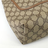 グッチ シェリー GGスプリーム / レザー トートバッグ ブラウン - NEWSED