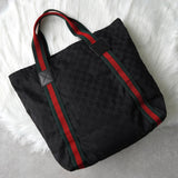 グッチ シェリーライン GGキャンバス トートバッグ ブラック - NEWSED