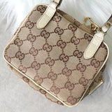 グッチ GGキャンバス / レザー ショルダーバッグ ポシェット ミニバッグ ベージュ - NEWSED