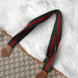 オールド グッチ シェリーライン GGプラス / レザー トートバッグ ベージュ - NEWSED