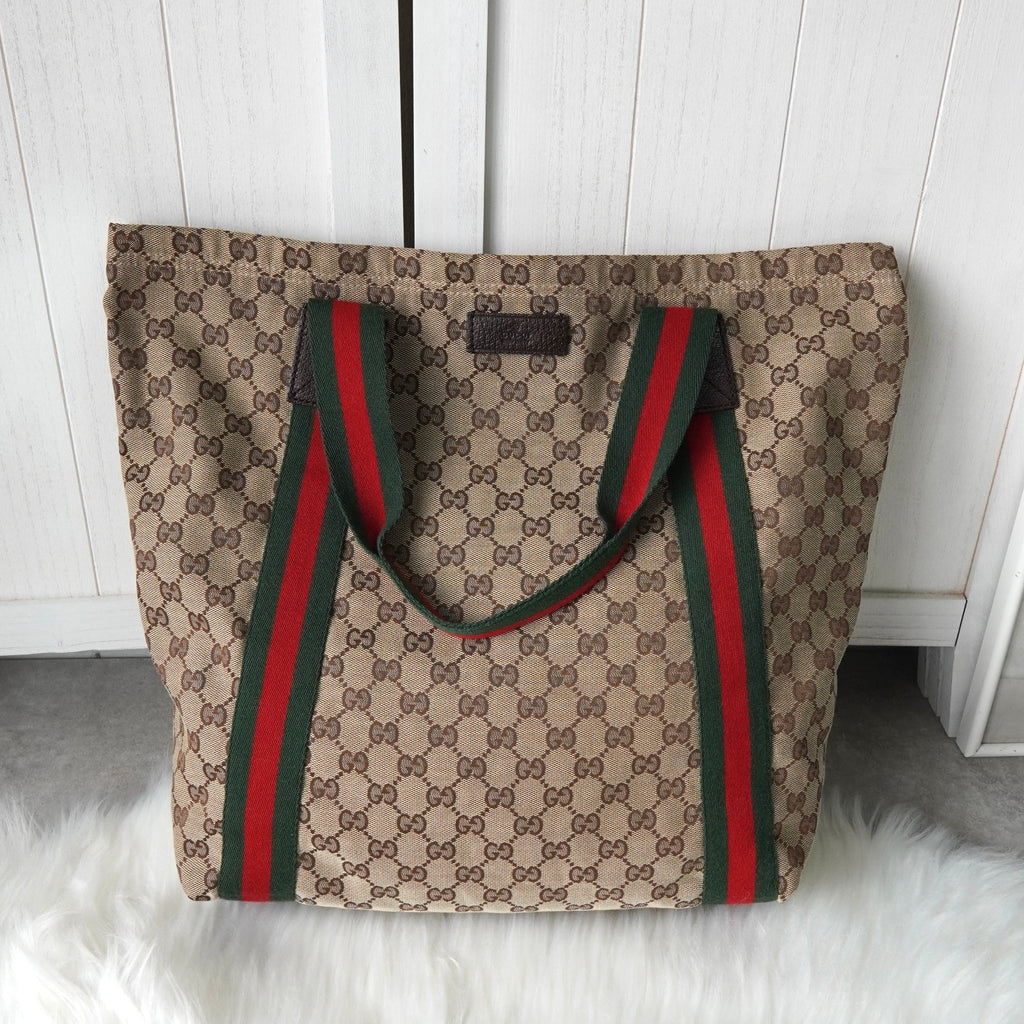グッチ シェリーライン GGキャンバス トートバッグ ベージュ 189669