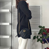 Gucci GG Marmont Leather Heart Round Chain Shoulder Bag Black