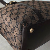 グッチ GGキャンバス トートバッグ ハンドバッグ ブラウン - NEWSED
