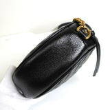 グッチ GGマーモント サークル ハート レザー チェーン ショルダーバッグ ブラック - NEWSED