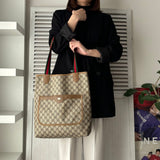 オールド グッチ シェリーライン GGスプリーム レザー トートバッグ ベージュ - NEWSED