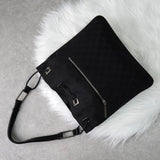 グッチ GGキャンバス / レザー ワンショルダーバッグ ブラック - NEWSED