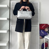Gucci GG 帆布手提包银色 264210