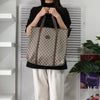 Gucci GG Supreme / Brown Leather Tote Bag
