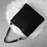 グッチ GGキャンバス / レザー ワンショルダーバッグ ブラック - NEWSED