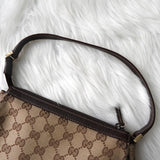 グッチ GGキャンバス / レザー ワンショルダーバッグ ブラウン - NEWSED