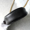 Gucci GG Marmont Leather Heart Round Chain Shoulder Bag Black