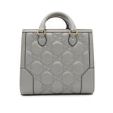 グッチ GGマトラッセ レザー 2way ハンドバッグ ショルダーバッグ グレー - NEWSED