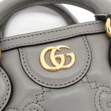 グッチ GGマトラッセ レザー 2way ハンドバッグ ショルダーバッグ グレー - NEWSED