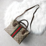 グッチ シェリーライン GGスプリーム / レザー 2way ハンドバッグ ショルダーバッグ ベージュ - NEWSED