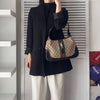 Gucci Jackie Sherry Line GG 帆布单肩包，米色