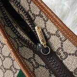 グッチ シェリーライン GGプラス / レザー トートバッグ ブラウン - NEWSED