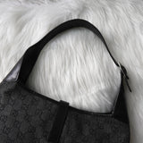 グッチ ジャッキー GGデニム / レザー ワンショルダーバッグ ブラック - NEWSED