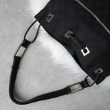 グッチ GGキャンバス / レザー ワンショルダーバッグ ブラック - NEWSED