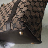 グッチ GGキャンバス トートバッグ ハンドバッグ ブラウン - NEWSED